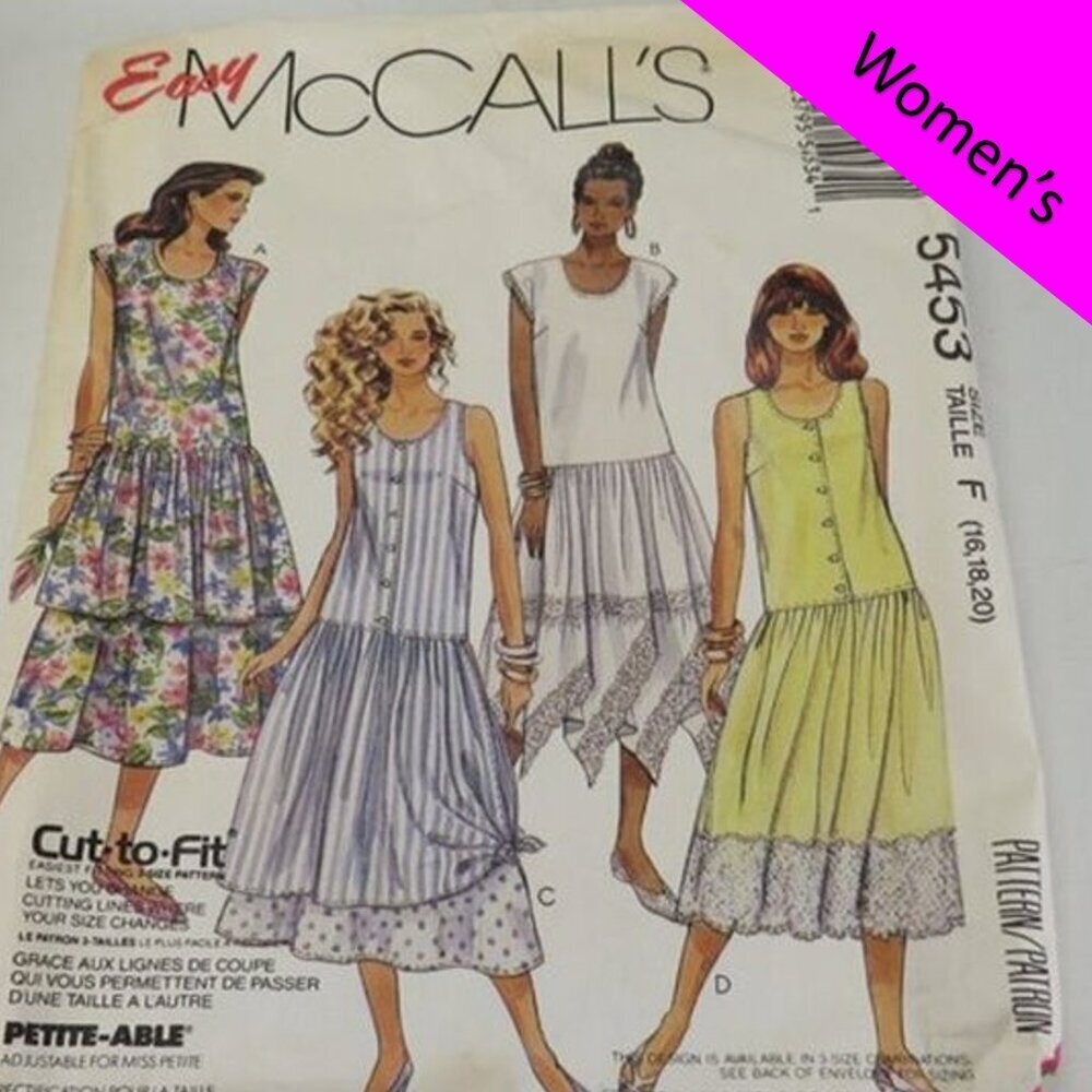 McCalls 5453 Clothing Pattern EASY Sleeveless Sundress 16-18